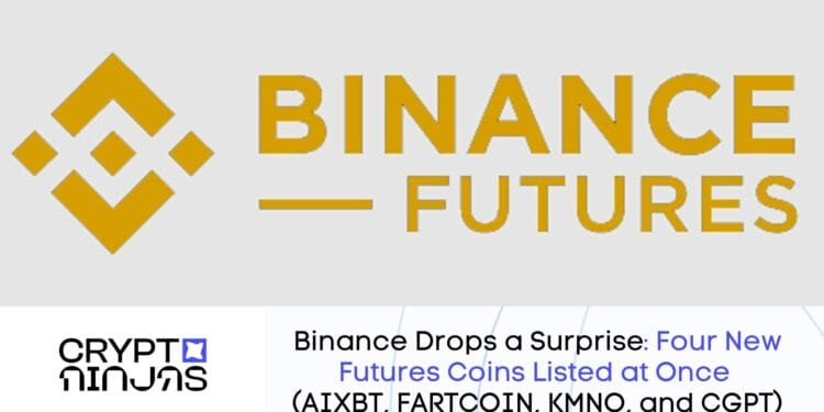 4 New Futures Cash Listed at As soon as (AIXBT, FARTCOIN, KMNO, and CGPT) – CryptoNinjas