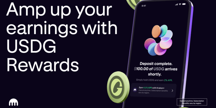 USDG Rewards: Earn as much as 4%+ APR in USDG on Kraken