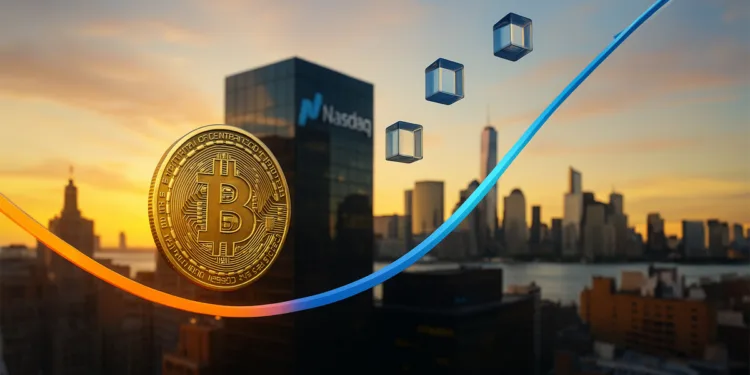 Bitcoin is buying and selling at a 30% low cost relative to Nasdaq honest worth
